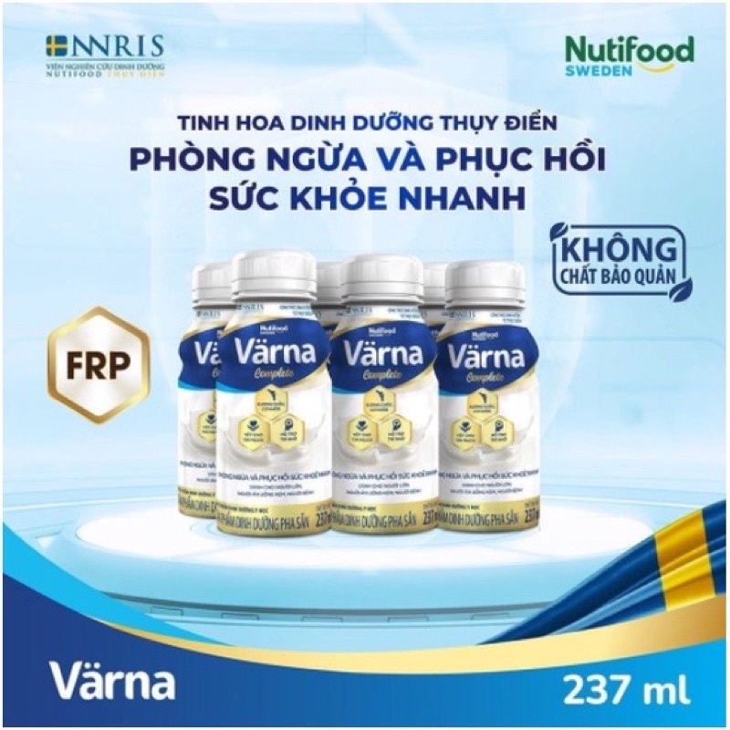 Thùng 24 chai Sữa Bột Pha Sẵn Nutifood Varna Complete/ Diabetes 237ml