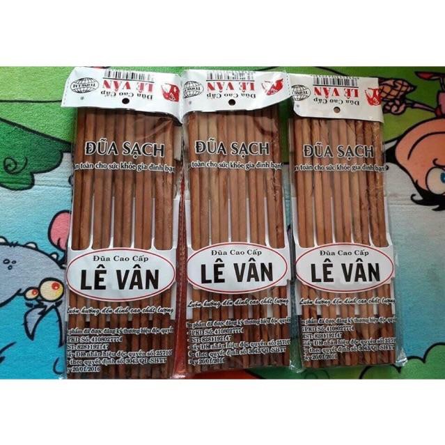 (𝒈𝒊𝒂́ 𝒔𝒊̉) Combo 10 Đôi đũa gỗ thủ công, không sơn -ĐŨA LÊ VÂN