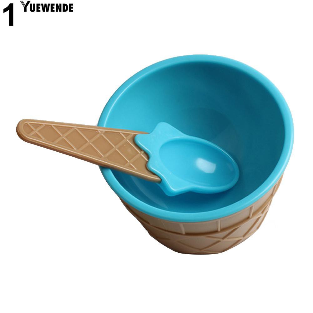 Bộ bát và muỗng nhựa hình cây kem xinh xắn dành cho các bé