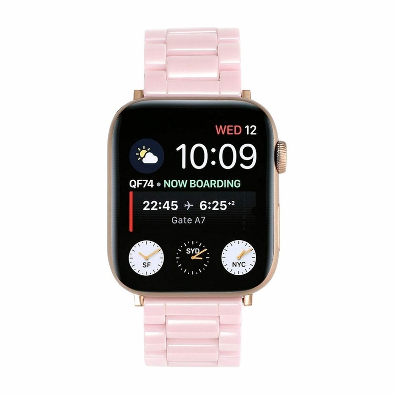 Dây Đeo Tay Bằng Sứ Màu Hồng Cho Đồng Hồ Thông Minh Apple Watch Series 6 Se 5 4 3 2 1 44mm 40mm 42mm 38mm