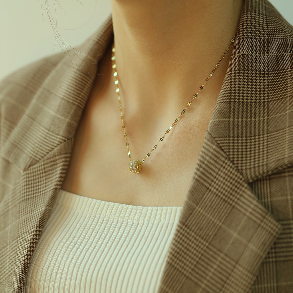 Dây chuyền thiết kế mặt hình học phong cách Hàn Quốc xinh xắn