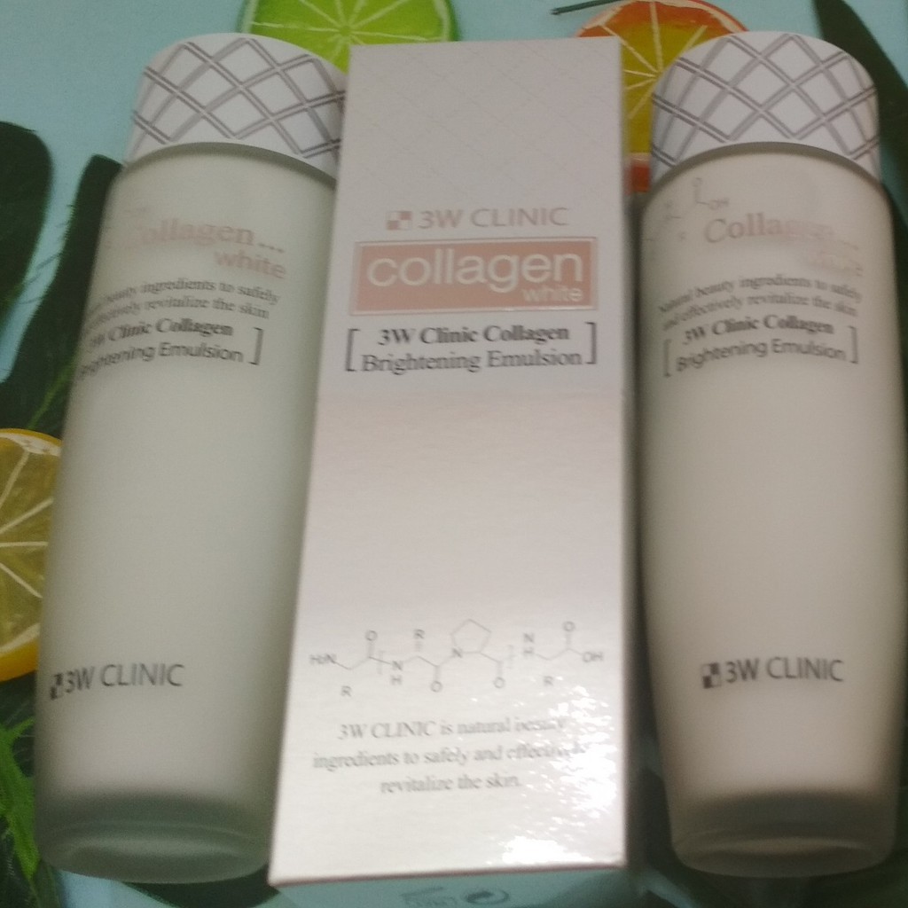 SỮA DƯỠNG TRẮNG DA MỸ PHẨM HÀN QUỐC CHÍNH HÃNG COLLAGEN 3W CLINIC COLLAGEN WHITE BRIGHTENING EMULSION