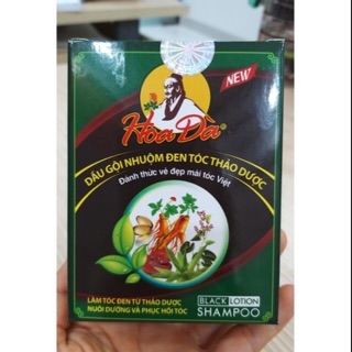 Dầu gội nhuộm đen tóc hoa đà (hộp 3 gói )