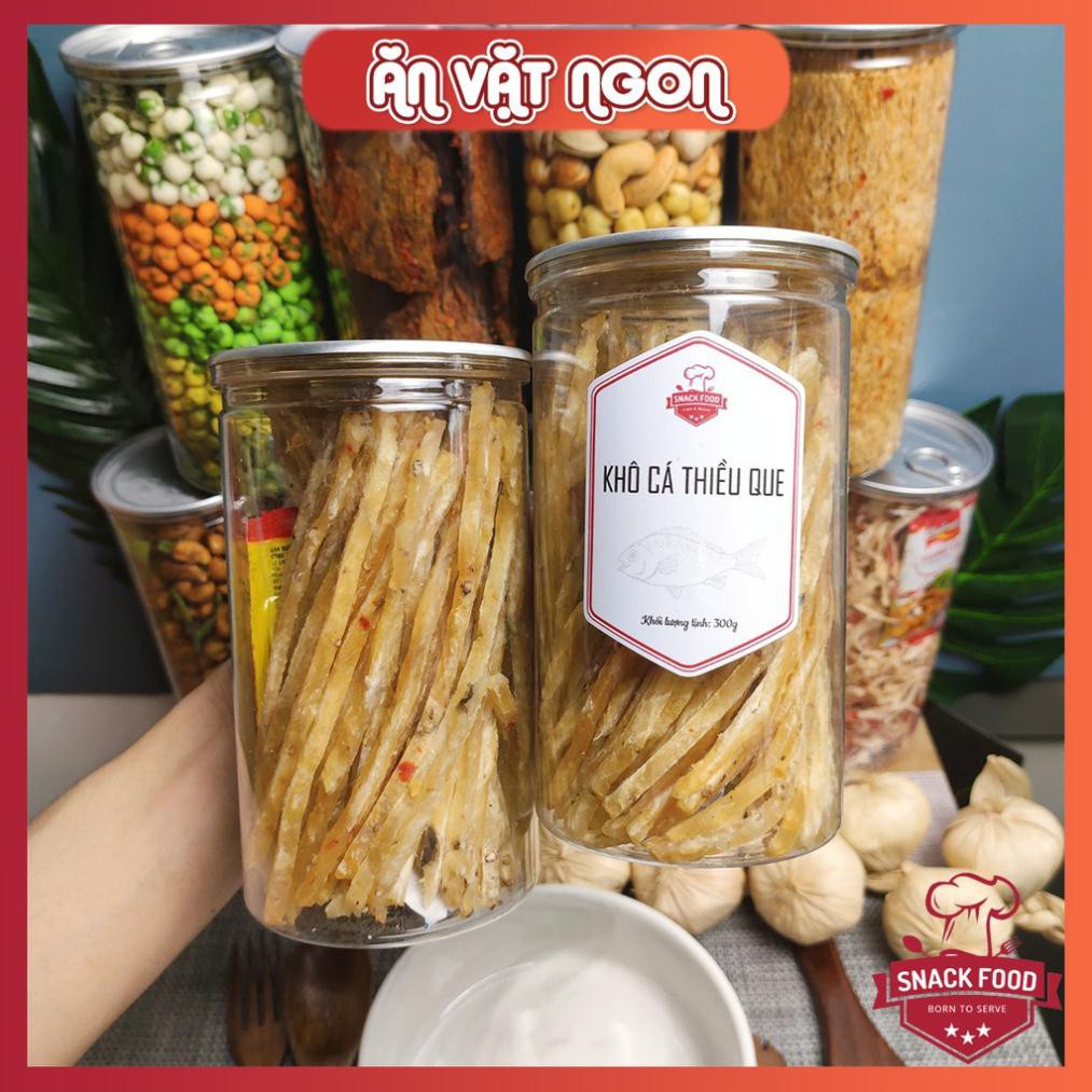 250gr Khô cá thiều cắt sợi que tầm gia vị ăn liền, hủ pet, loại ngon, Đồ ăn vặt Snack Food