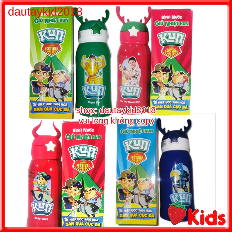 Bình nước kun bình nước giữ nhiệt kun hình chớp chớp tám tuốt