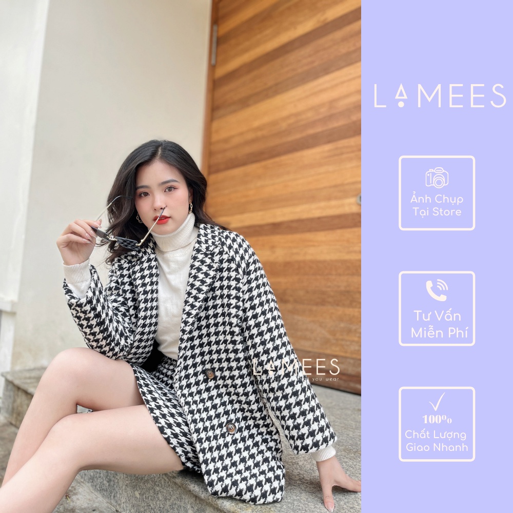 HÌNH CHỤP THẬT Áo Khoác + Chân Váy dạ Tweed , Dày Dặn,Set Noel, váy chơi tết- Lamees V-44
