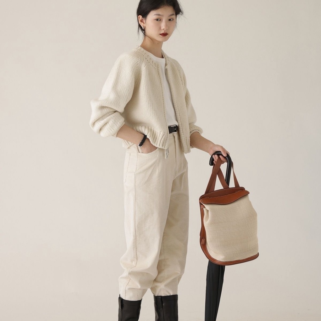 Áo Khoác Cardigan Dệt Kim Dáng Ngắn Phối Khóa Kéo Phong Cách Mùa Thu Hàng Mới Dành Cho Bạn Nữ