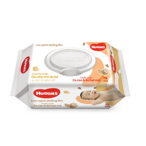 Khăn ướt Huggies không mùi (64 miếng/gói) - có mùi (72 miếng/gói)