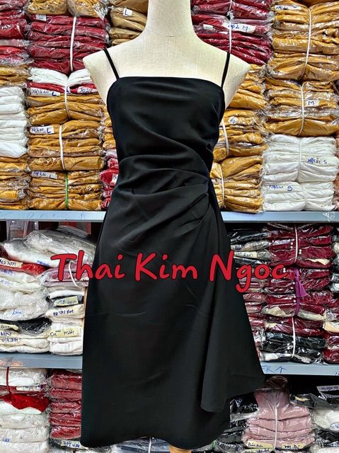 Đầm 2 dây nhún sườn siêu sang/ đầm dự tiệc | BigBuy360 - bigbuy360.vn