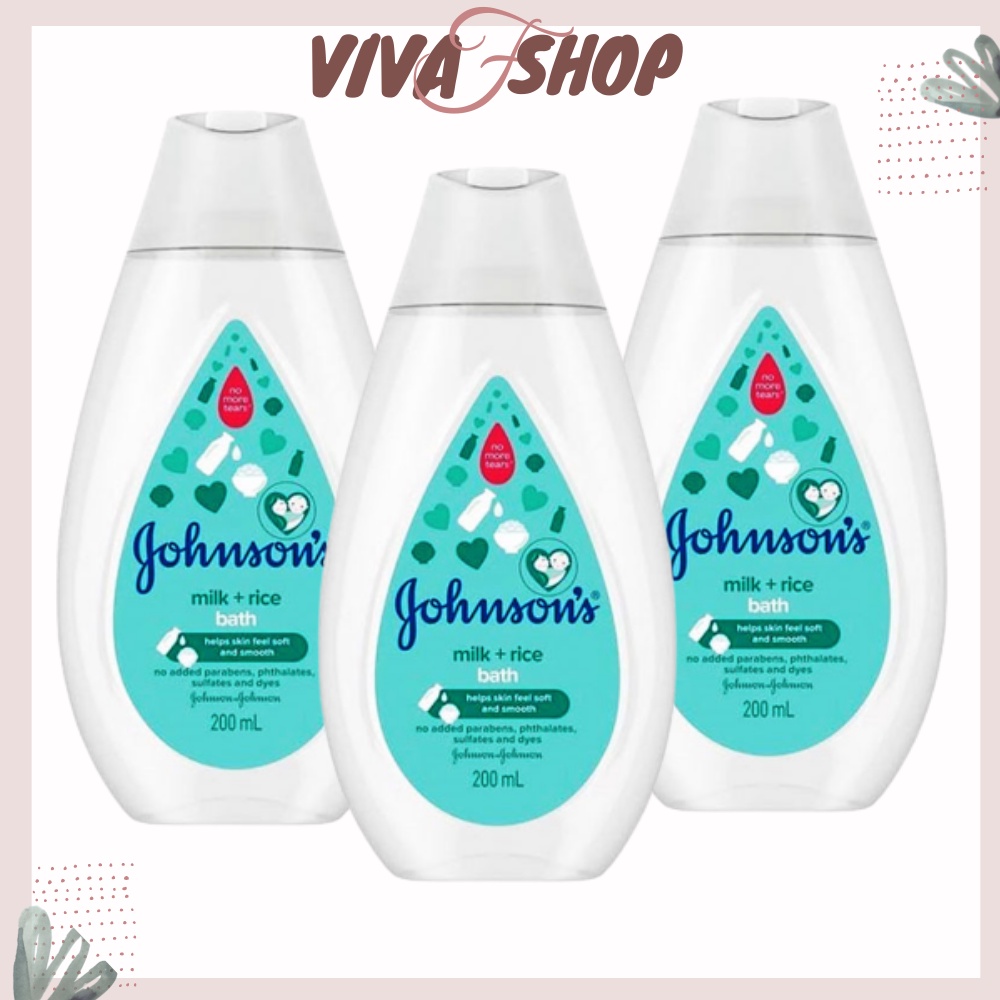 Sữa tắm bé JOHNSON Baby Bath Milk Rice 200ml (Dùng được cho mẹ và bé) Sửa tắm trẻ em