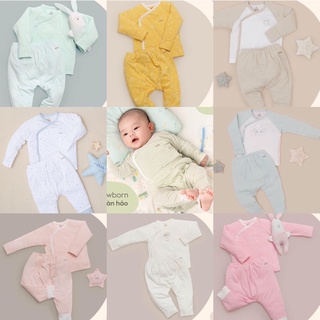 Nous 2022 bộ áo quần cài lệch cho bé sơ sinh 3-6kg