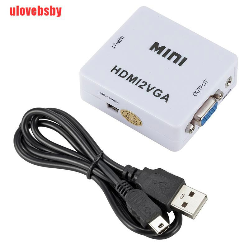 [ulovebsby]VGA To HDMI Full HD Video 1080P Converter Box Adapter For PC Laptop DVD HDTV