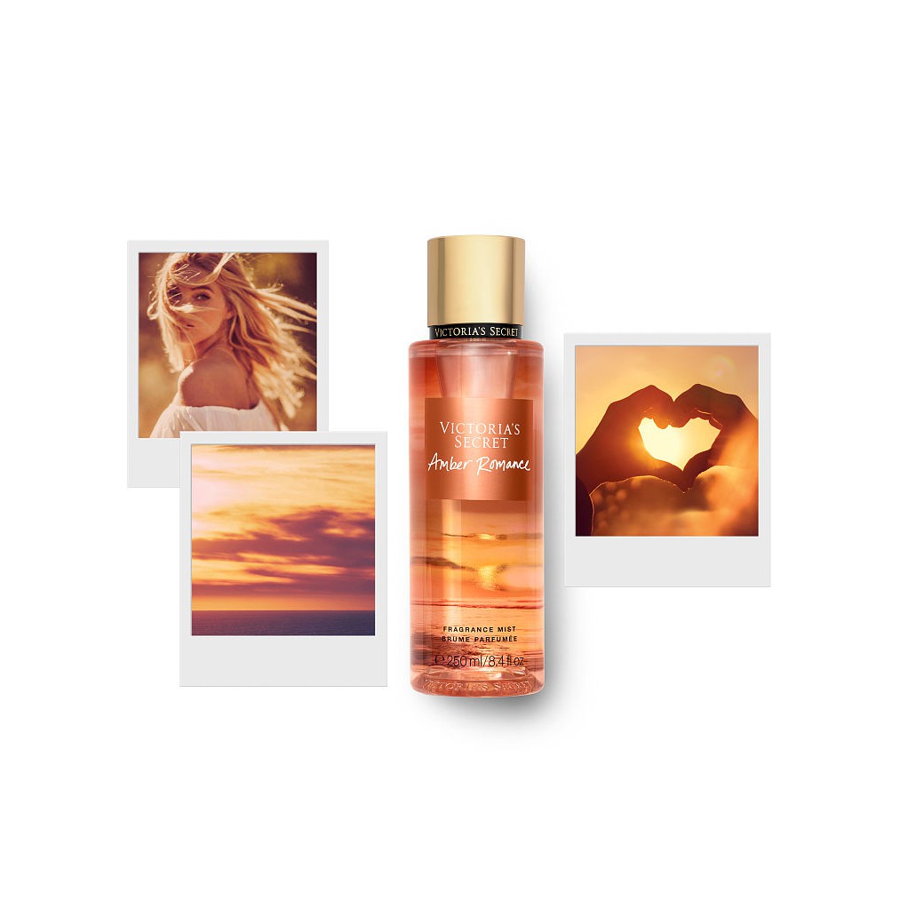 Ƀ [Bill Mỹ] Xịt Dưỡng Thể Body Mist Victoria’S Secret Amber Romance (Shimmer) Lấp Lánh 250ml Chính Hãng Ƀ