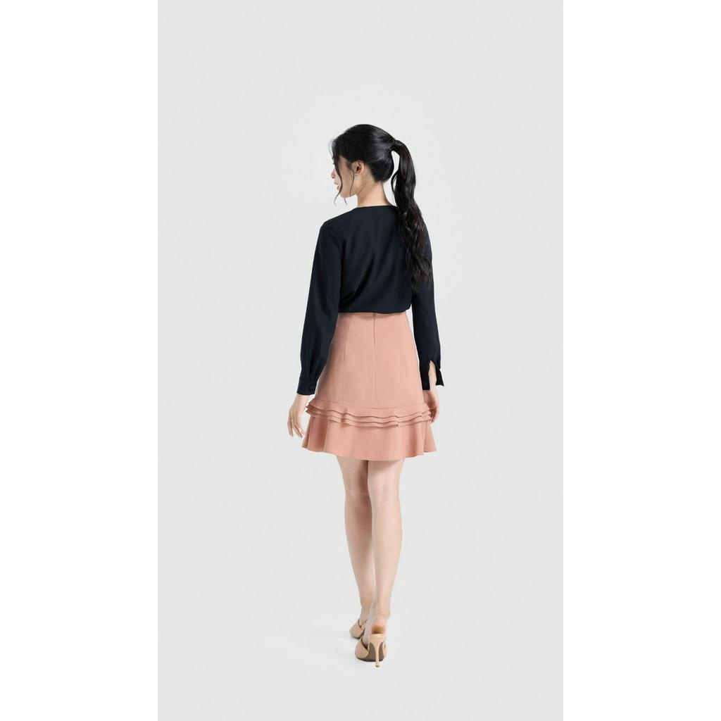 Áo sơ mi công sở tay dài nút chéo nữ Vella Fashion VA23004
