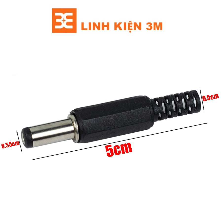 Đầu Jack DC 5.5x2.1mm ( đực ) - đầu dây cắm nguồn