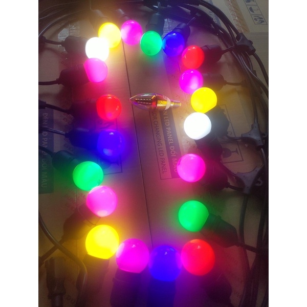 Bóng đèn led tròn nhiều màu trang trí 3w 5w, bóng led trái chanh trang trí