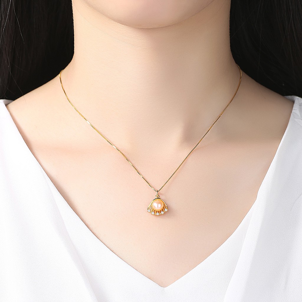 Dây Chuyền Bạc Nữ Thiết Kế Hình Độc Đáo Gắn Hạt Ngọc Trai Nuôi Tự Nhiên Dành Cho Nữ DB2329 - Bảo Ngọc Jewelry