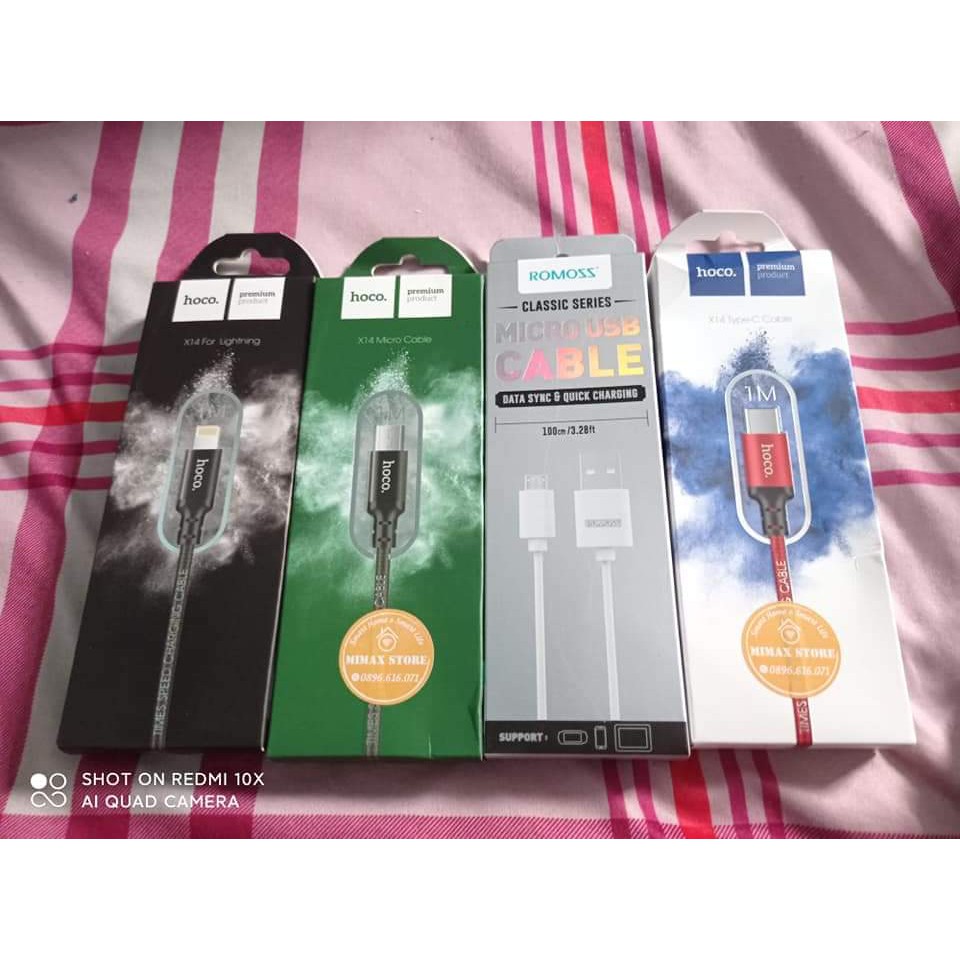 Dây cáp sạc Hoco X14 Linghtning cho iPhone