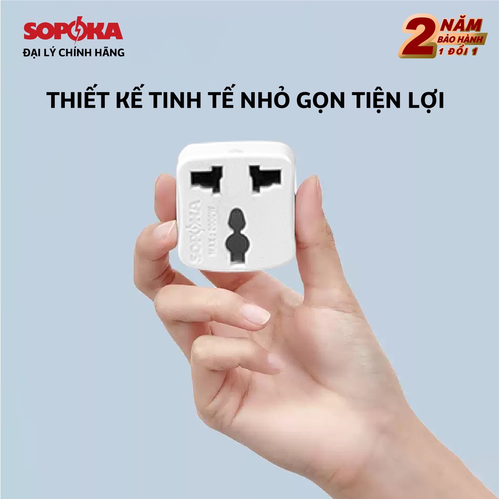 Đầu nối chia điện đa năng chuyển nguồn Sopoka P6A P7 chịu tải 1200W nhỏ gọn, đa dạng phích cắm