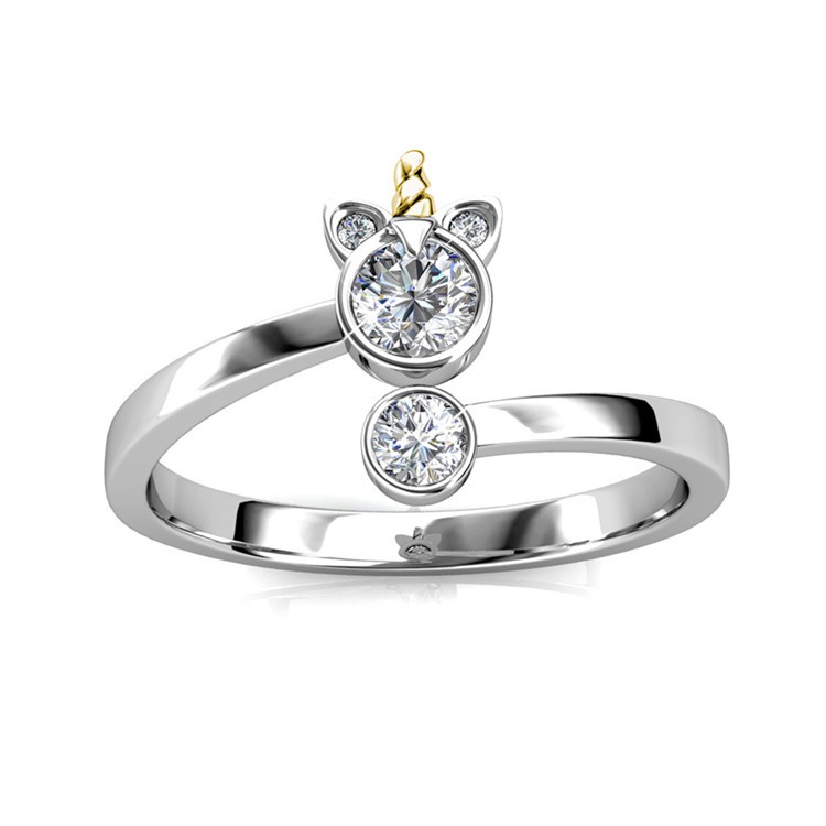 Nhẫn bạc ý 925 pha lê Swarovski Free size DRS0084