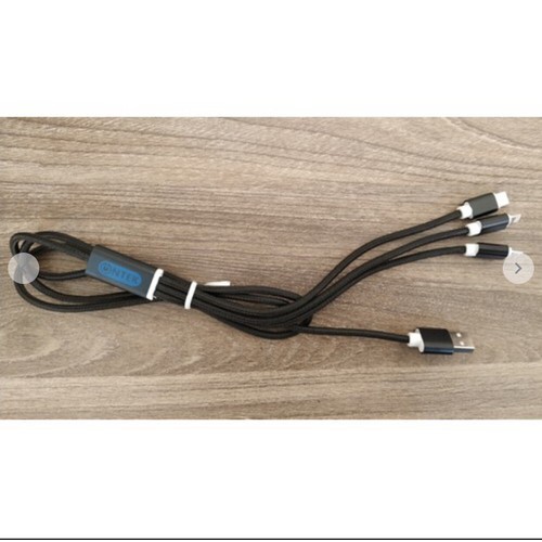 Cáp sạc 3 đầu bọc dù ONTEK microUSB + + Type-C-CAP1