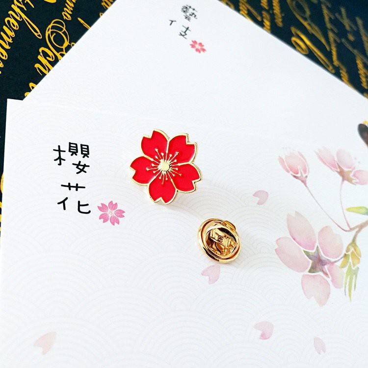 Pin cài áo Sakura Tam Sinh Tam Thế cổ trang Trung Quốc