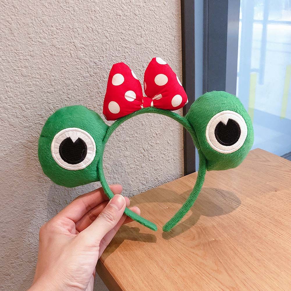 Băng Đô Cài Tóc Vải Bông Đính Nơ Họa Tiết Chuột Minnie Dễ Thương Cho Nữ