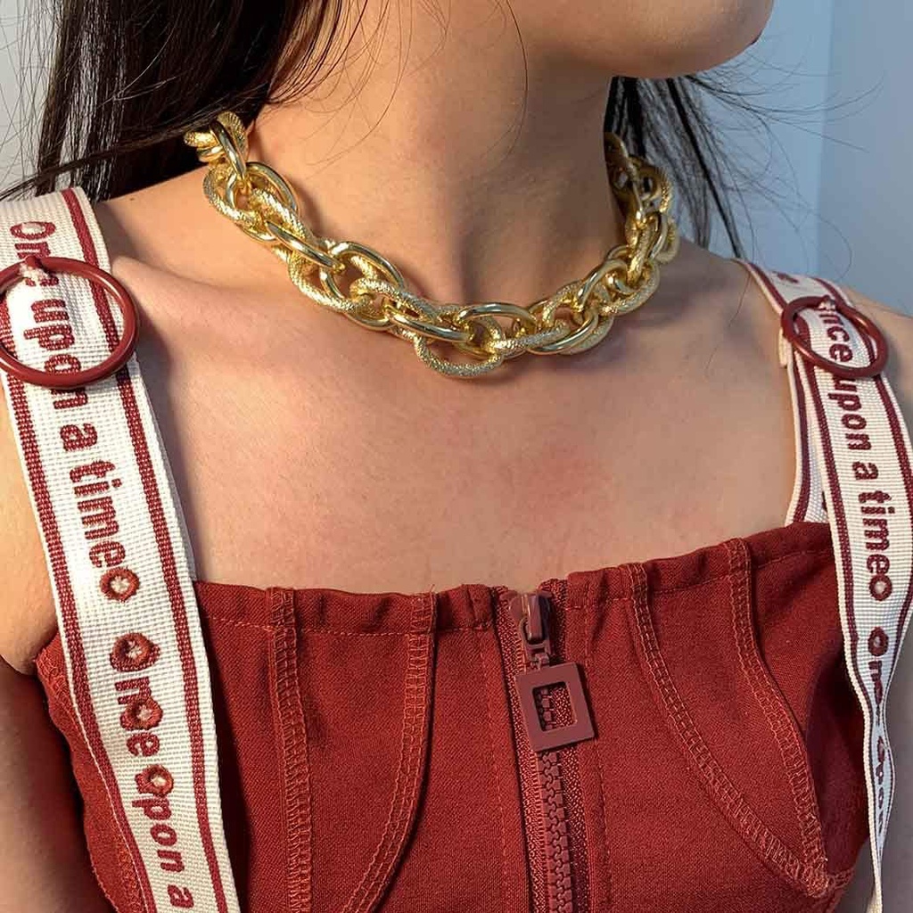 Vòng Cổ Choker Màu Vàng Phong Cách Punk Thời Trang Đi Biển Cho Nữ Jp60Vn