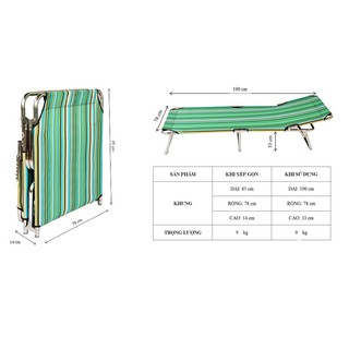 Giường xếp inox cao cấp Tín Thành Phát Chịu lực tốt, dễ di chuyển, phù hợp gia đình & văn phòng