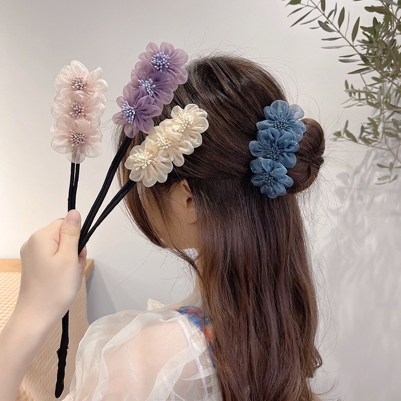 Thanh búi tóc hình hoa đáng yêu hợp thời trang dành cho nữ