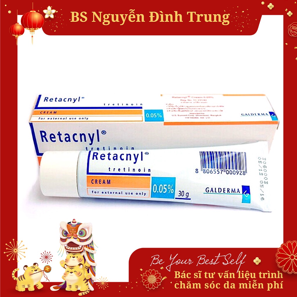 Kem Giảm Mụn, Chống Lão Hóa Da Retacnyl Tretinoin Cream (0.025%- 0.05%) 30g - BS Nguyễn Đình Trung