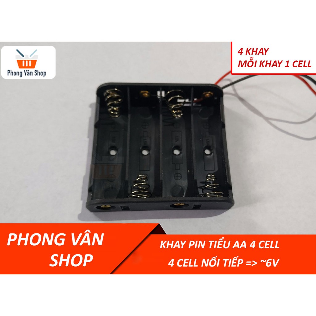Khay pin tiểu AA nối tiếp- 4 cell - 4 khay -mỗi khay 1 cell