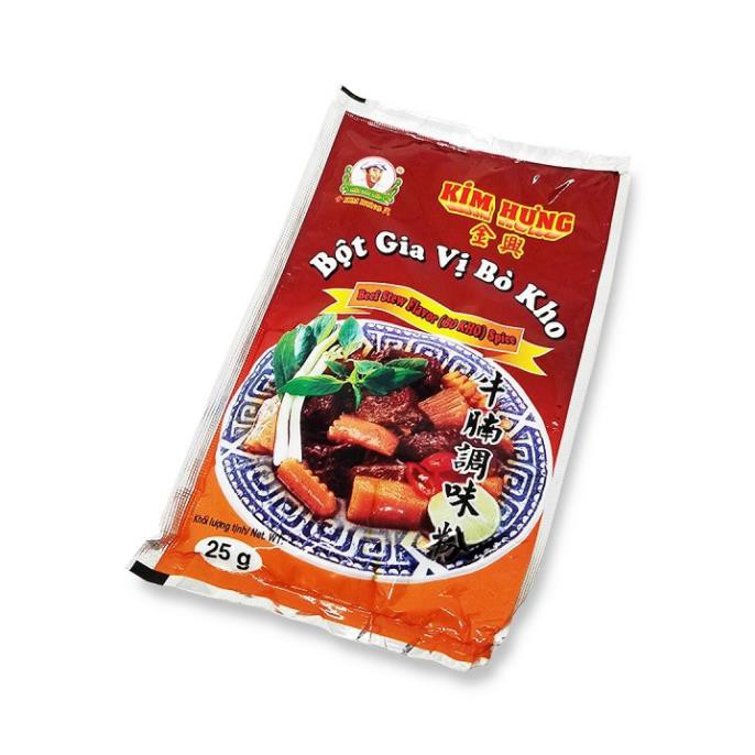 [Hàng xuất khẩu] GIA VỊ NẤU BÒ KHO KIM HƯNG GÓI 25G TIỆN LỢI