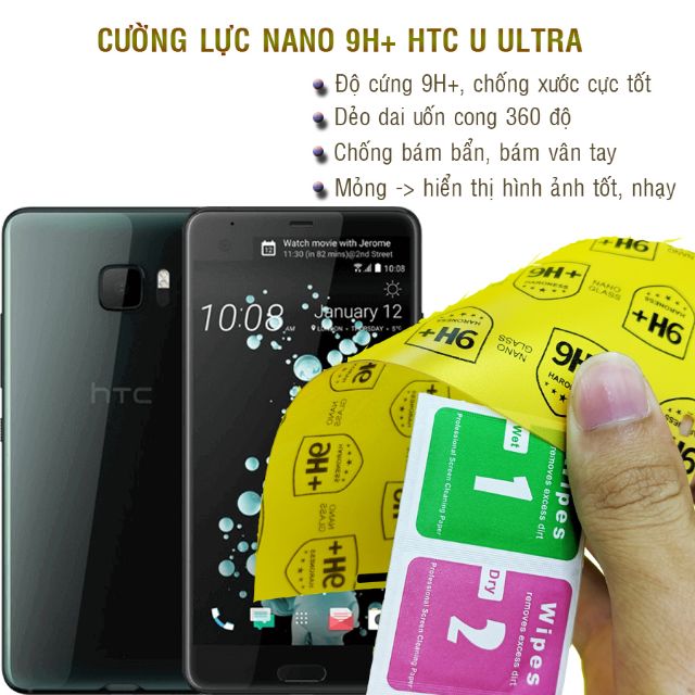 Dán cường lực dẻo nano trong hoặc nhám cho HTC U Ultra