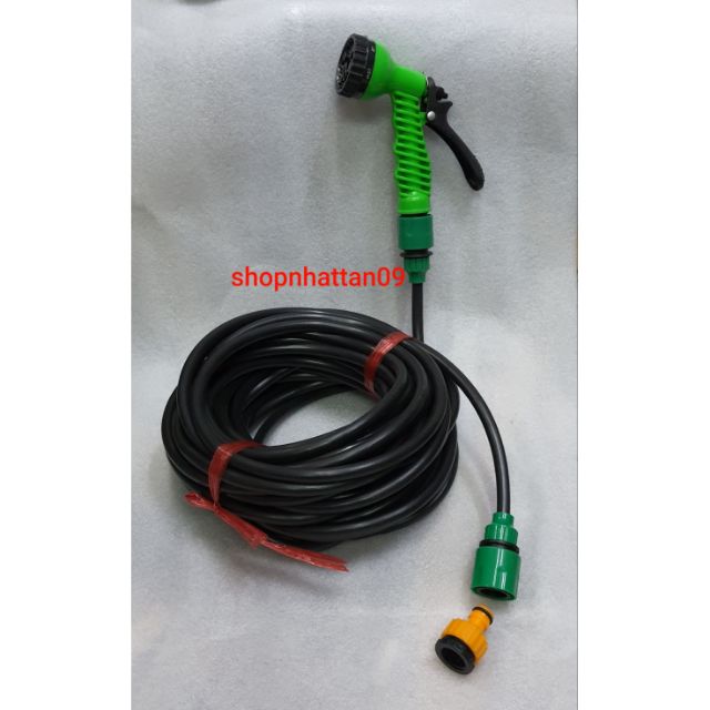 Bộ vòi xịt nước tưới cây, rửa xe 7 trong 1 kèm  10M - 5Mdây 8/11 - lắp ren 21mm