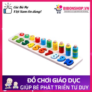 Đồ Chơi Gỗ Bảng Số Và Hình Khối Cho Bé Học Theo Phương Pháp Montessori ATHL1