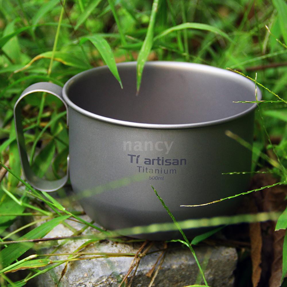 Cốc uống cà phê 500ml bằng titanium chuyên dụng cho cắm trại/ leo núi