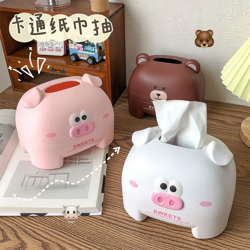 MVP1028 Hộp đựng khăn giấy hình chú heo,hình gấu dễ thương xinh xắn