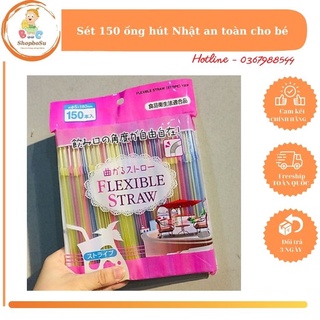 Set 150 ống hút nhựa an toàn cho bé Nhật Bản