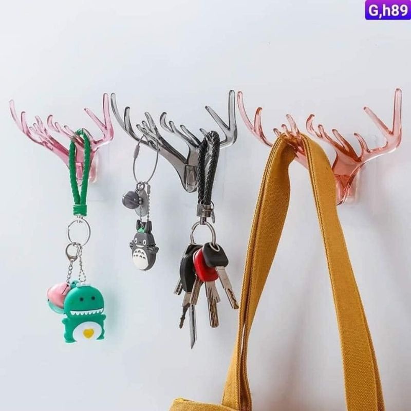 Móc treo chìa khóa hình hươu dán tường siêu chắc mang lại Tài Lộc