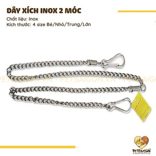 DÂY XÍCH INOX 2 MÓC CHO THÚ CƯNG