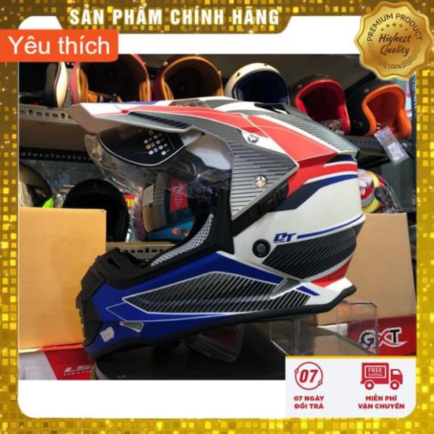 💙 Mũ bảo hiểm cào cào YOHE 632A 2 kính chính hãng tem trắng đỏ