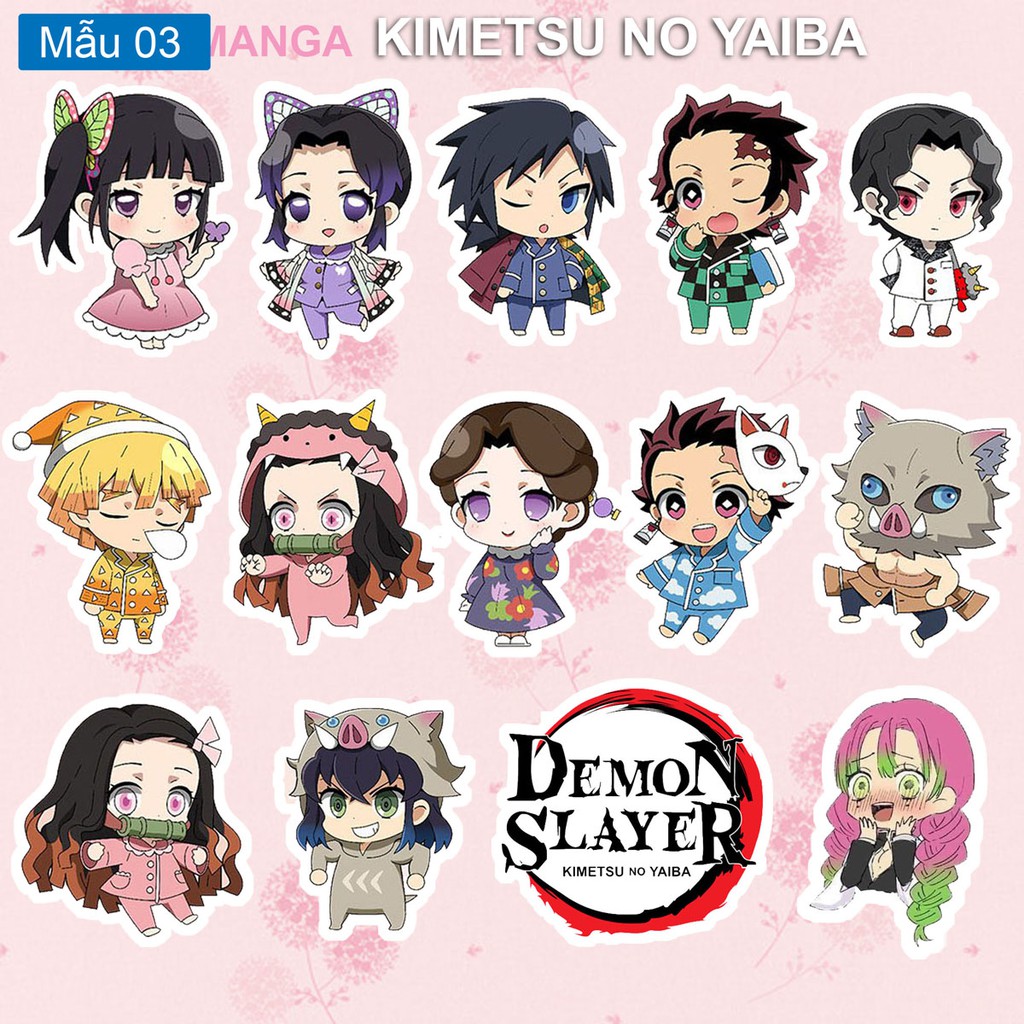 Sticker / Hình dán anime Kimetsu No Yaiba / Diệt Quỷ Cứu Nhân/ Trụ cột