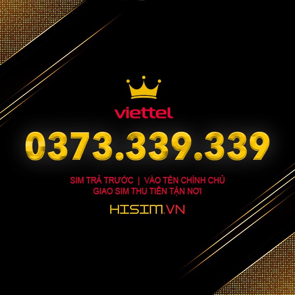 Sim TAXI VIP 0373.339.339 Viettel trả trước