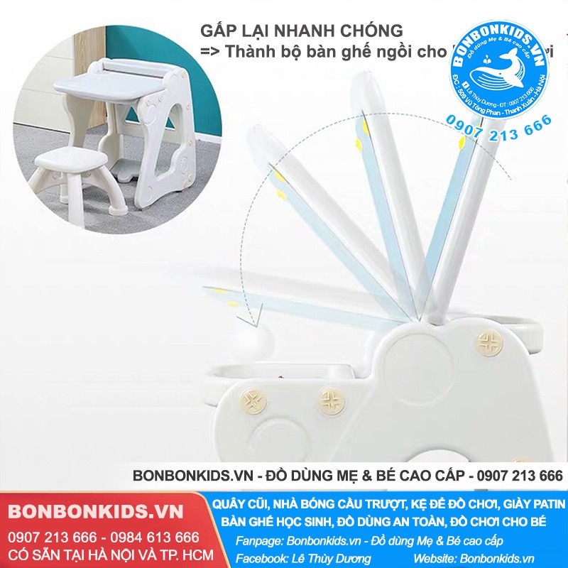 Bộ bảng vẽ gấp gọn thành bàn ghế nhựa cho bé siêu tiện lợi - Bàn ghế nhựa trẻ em