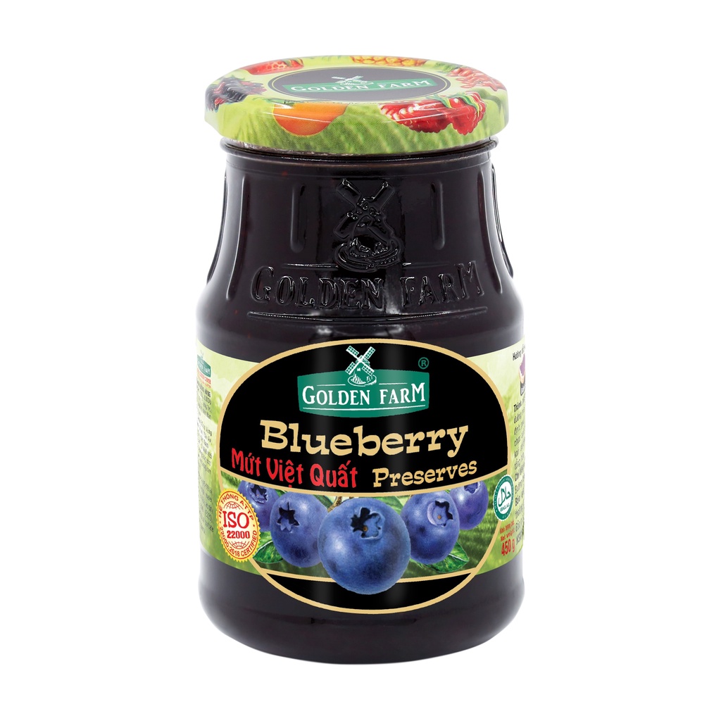 MỨT VIỆT QUẤT BLUEBERRY PRESERVES 210G GOLDEN FARM - DÙNG ĂN KÈM SANDWICH, BÁNH MÌ, XAY SINH TỐ, KEM ...
