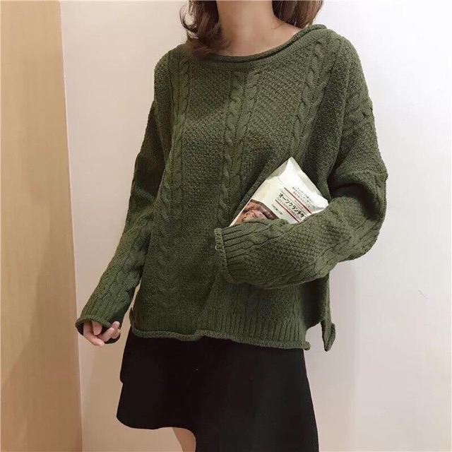 Áo len vặn thừng dáng rộng hàng Quảng Châu | BigBuy360 - bigbuy360.vn