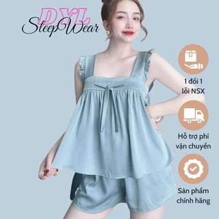 Hàng Thiết Kế Cao Cấp, Bộ Lụa Latin Cao Cấp trơn Dây To Phối Nơ, Đồ Ngủ Lụa Hai Dây