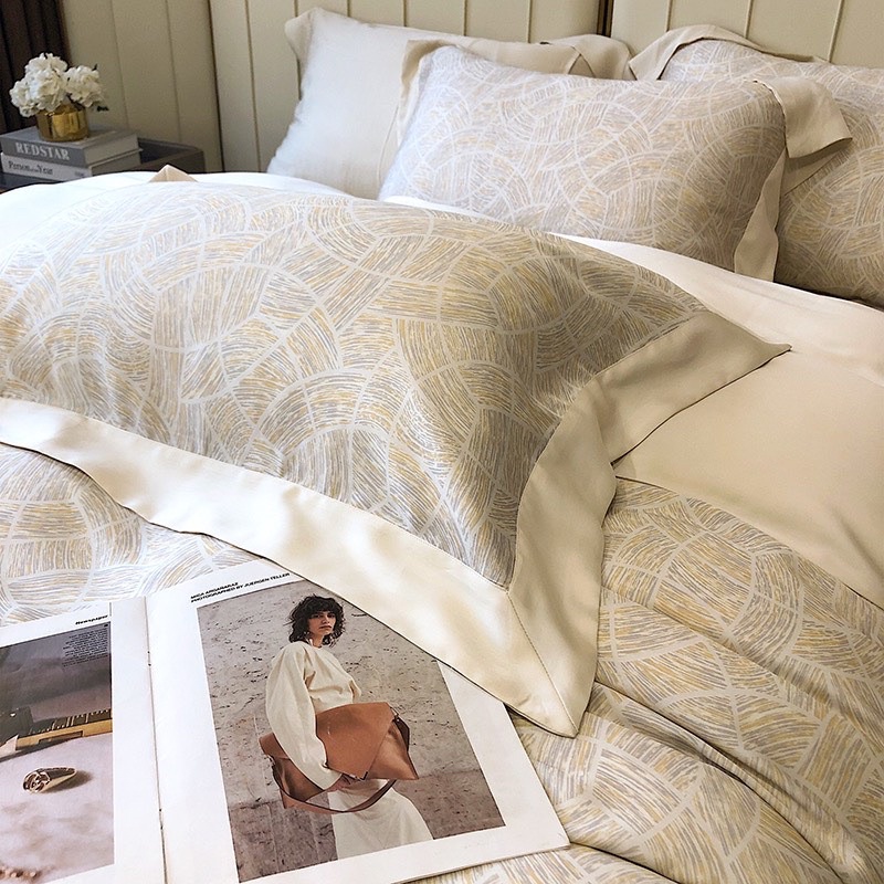 Bộ Chăn ga siêu phẩm Tencel MoonLight 100s mềm mịn mát lạnh hoạ tiết thanh lịch tinh tế