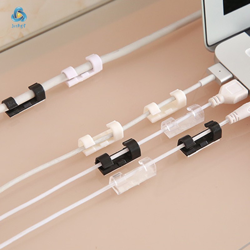 20 PCS Self Adhesive Line Holder Wire Cable Cord Clips Clamp Table Wall Tidy Organizer Tool